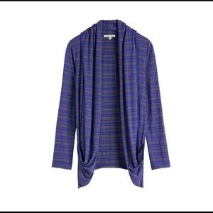 Blue and Gray Open Cardigan